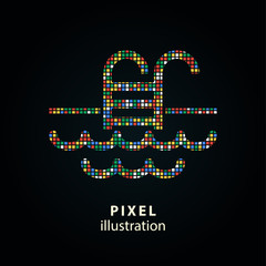 Pool - pixel illustration.