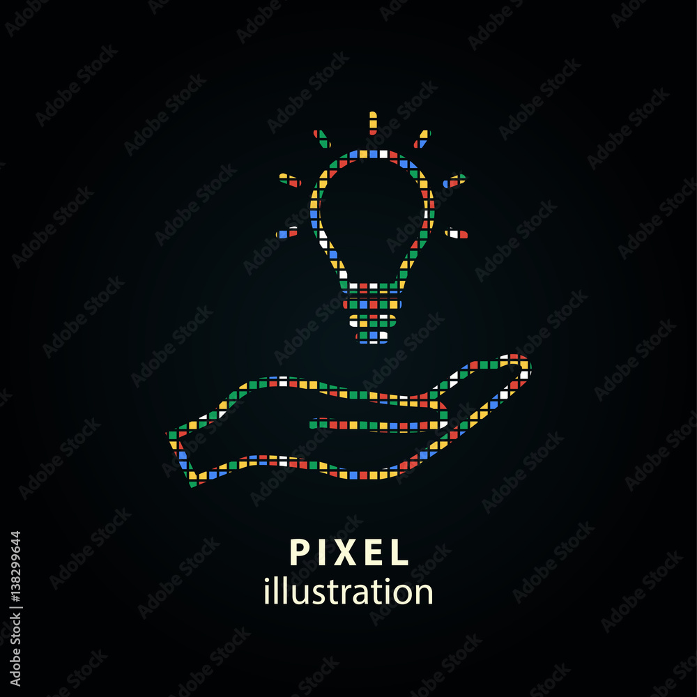 Poster donate - pixel illustration.