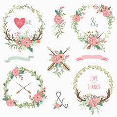 Tribal Floral Wreath Collection