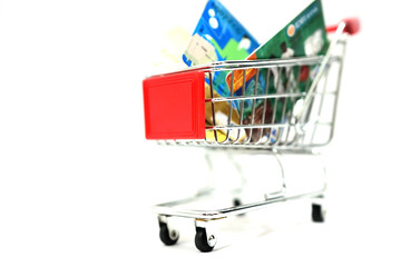 Credit card in shopping cart