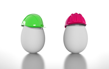 egg construction helmet, 3d render