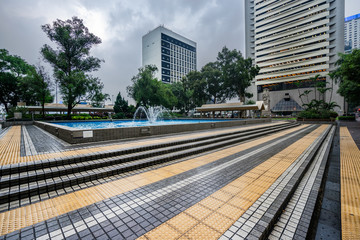 Fototapeta premium empty space front of modern business architecture in city of China.