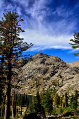 Mountain with Wispy Clouds