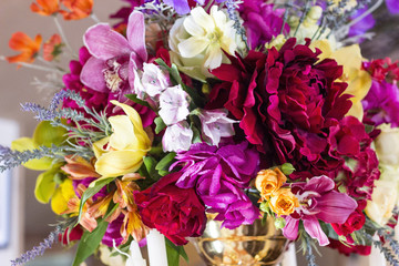 beautiful bouquet of different flowers