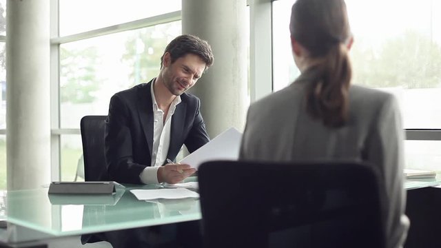 Businessman meeting with client