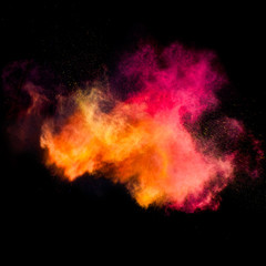 Obraz na płótnie Canvas Freeze motion of colored dust explosion