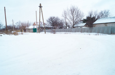 Fototapeta premium snowy street