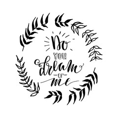 Hand drawn vector lettering print. 