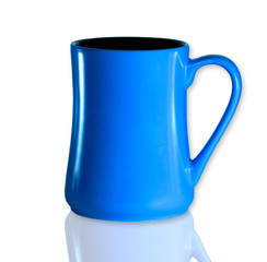 Blue Mug, isolated on white background.