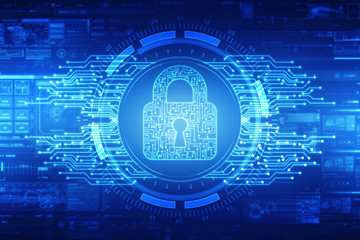 Obraz premium 2d illustration Safety concept: Closed Padlock on digital background