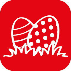 Handgezeichnetes Osternest auf rotem Hintergrund