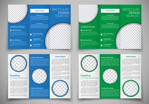 Template triple folding brochure printing and advertising.