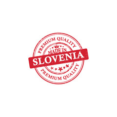 Made in Slovenia, Premium Quality - grunge printable label / stamp / sticker  CMYK colors used.