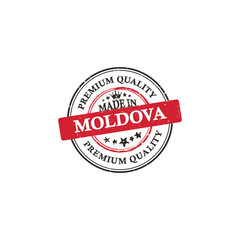 Fototapeta na wymiar Made in Moldova, Premium Quality printable grunge label / stamp. Print colors (CMYK) used