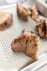 Beef meat on tray