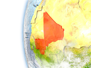 Mali on model of Earth