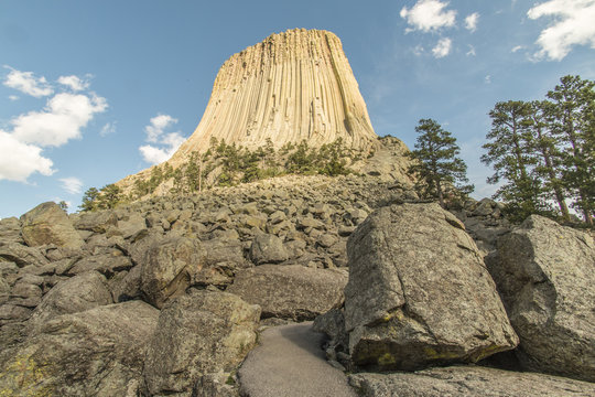 Looking up at Devils Tower