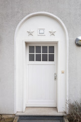 White Wooden Front Door 