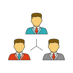 People network flat line icon