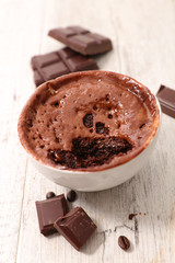 chocolate mousse in bowl