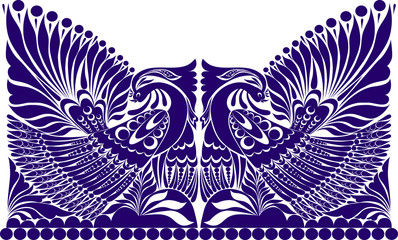 vector russian ornament.   folklore ornament withe bird
