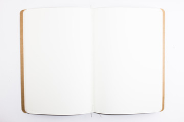 Blank notebook isolated on white background