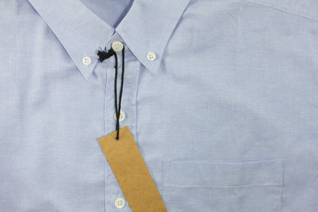 blank price tag on formal shirt