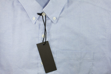 blank price tag on formal shirt