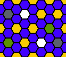 Blue glass of hexagons