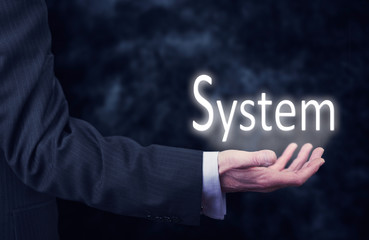 Hand holding a System Concept