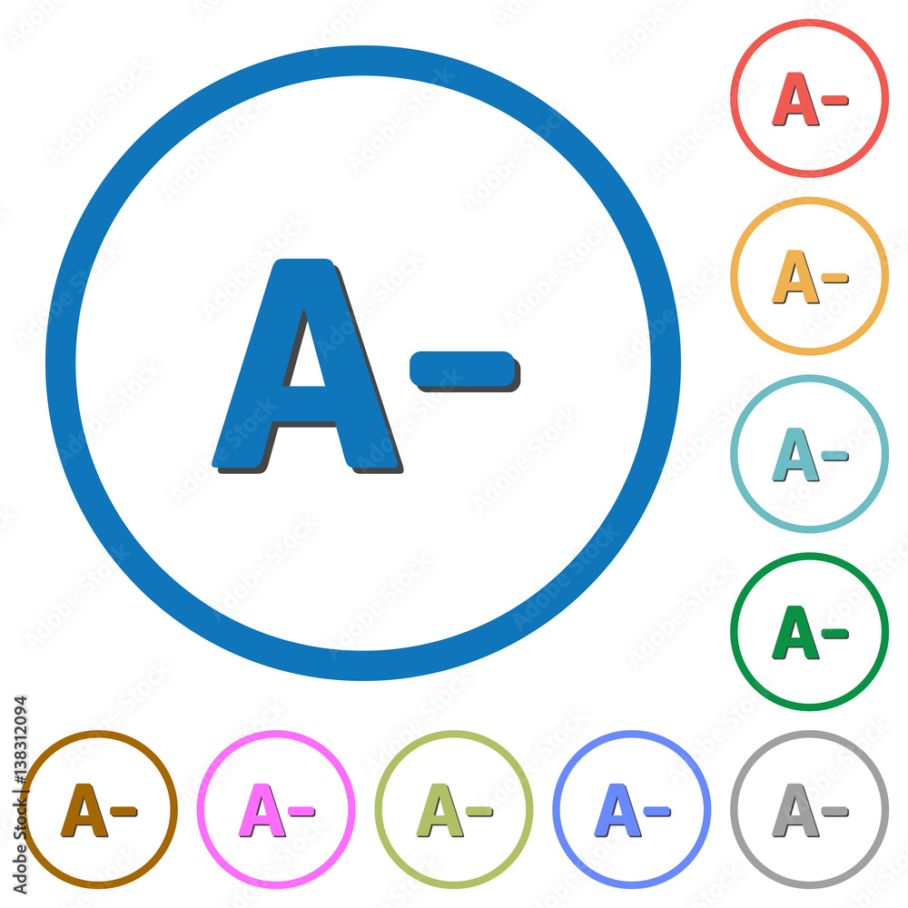 Poster decrease font size icons with shadows and outlines