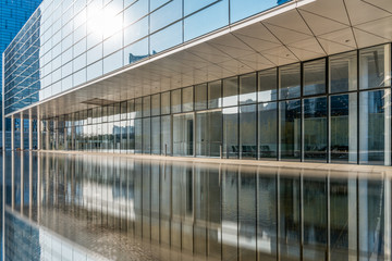 empty space front of modern business architecture in city of China.
