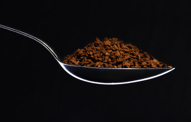 Spoon full of instant coffee