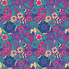 Paisley seamless colorful pattern