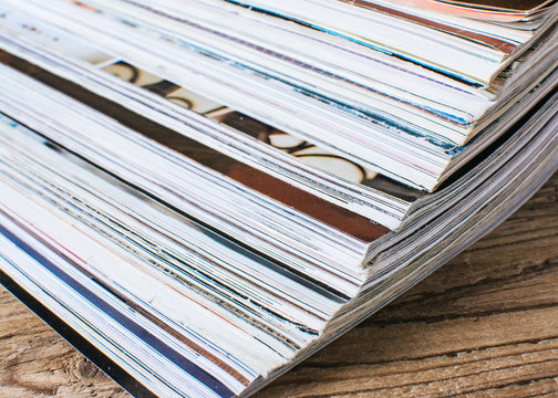 stack of magazines. background or texture