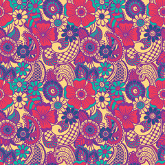 Paisley seamless colorful pattern