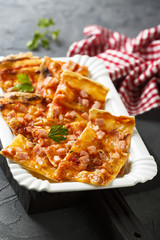 Pie with ham and cheese