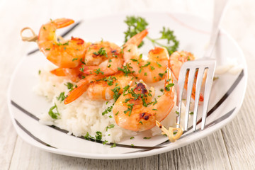 fried shrimp and rice