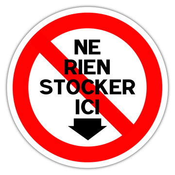 Panneau : ne rien stocker ici