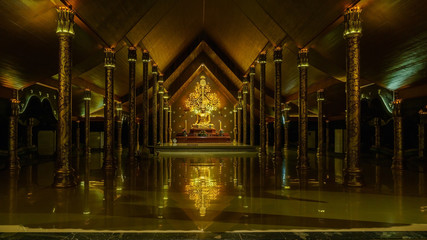 Main Buddha in Sirindhorn Wararam Phu Prao Temple  (Wat Phu Prao) in Ubon Ratchathani province, Thailand
