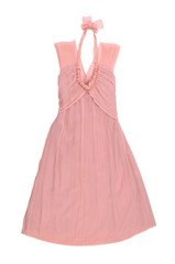 pink sundress. evening dress isolated on white background