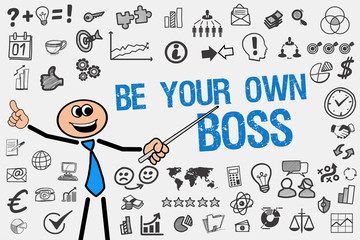 Be your own Boss / Mann mit Symbole