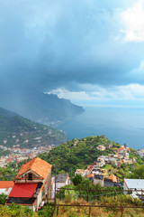 Fototapeta premium Amalfie coast top view from Ravello, Italy