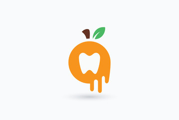 Dental Fruit Orange Logo Vector