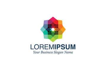 Colorful Flower for Studio or Spa Logo Design Vector