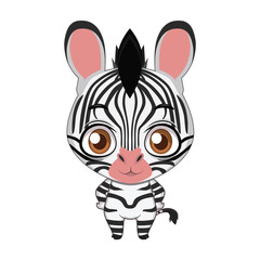 Obraz na płótnie Canvas Cute stylized cartoon zebra illustration ( for fun educational purposes, illustrations etc. )