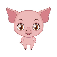 Obraz na płótnie Canvas Cute stylized cartoon pig illustration ( for fun educational purposes, illustrations etc. )