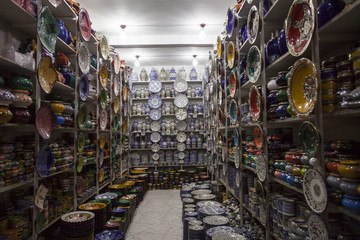 Dishes at African market