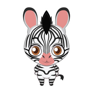 Cute stylized cartoon zebra illustration ( for fun educational purposes, illustrations etc. )