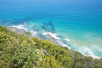 Coastline of a rocky beach along the Great Ocean Road, Victoria Australia